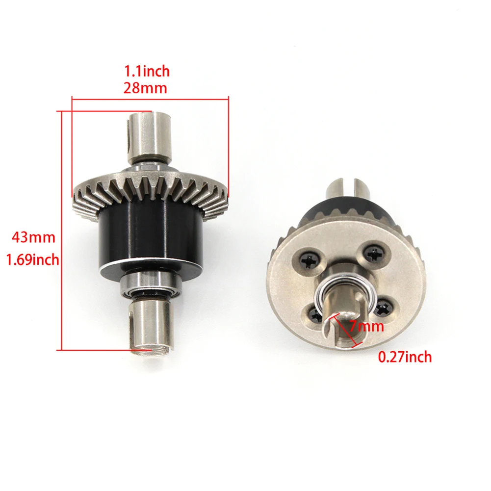 

RCTOYFUN Durable Metal Universal Front Rear Differential Gear Remodel Accessory For Wltoys 144001 1/14 RC Crawler Car Part# 1309