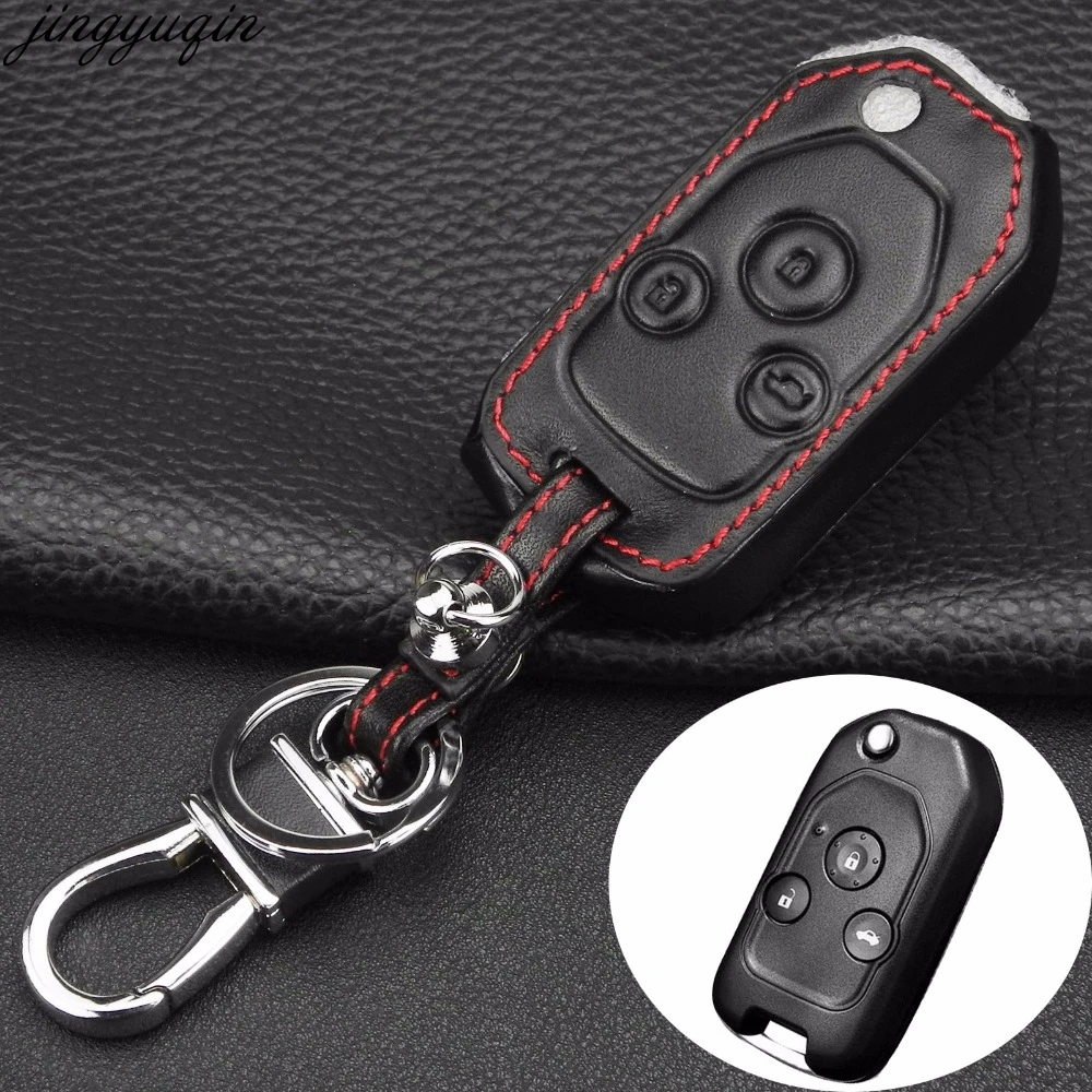 Автомобильный чехол для ключей пульт дистанционного управления 3 кнопки кожа Honda