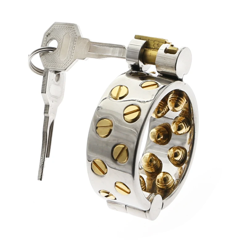 Кольцо мужское целомудрия со встроенным замком 2 ряда|Эрекционные кольца| |