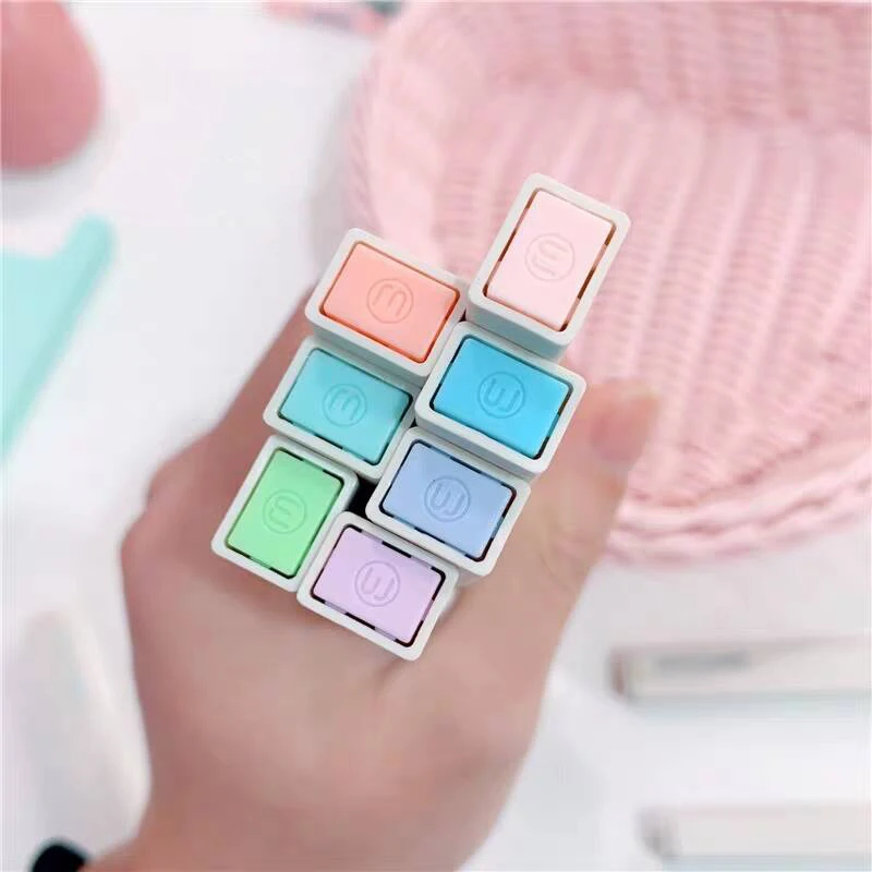 6pcs/set Eye protection Cute Soft head Marker Pens Creative Pastel Liquid highlighter pen Bullet Journal Fluorescent | Канцтовары для