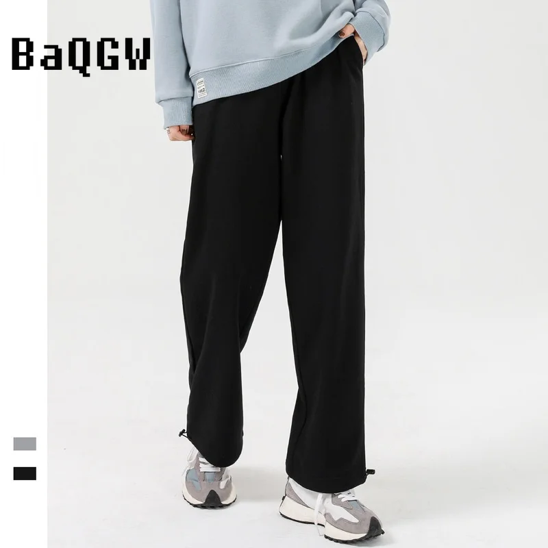 

Осенние мужские Простые повседневные длинные брюки, Однотонные эластичные джоггеры на шнуровке с карманами, удобные спортивные брюки для бега