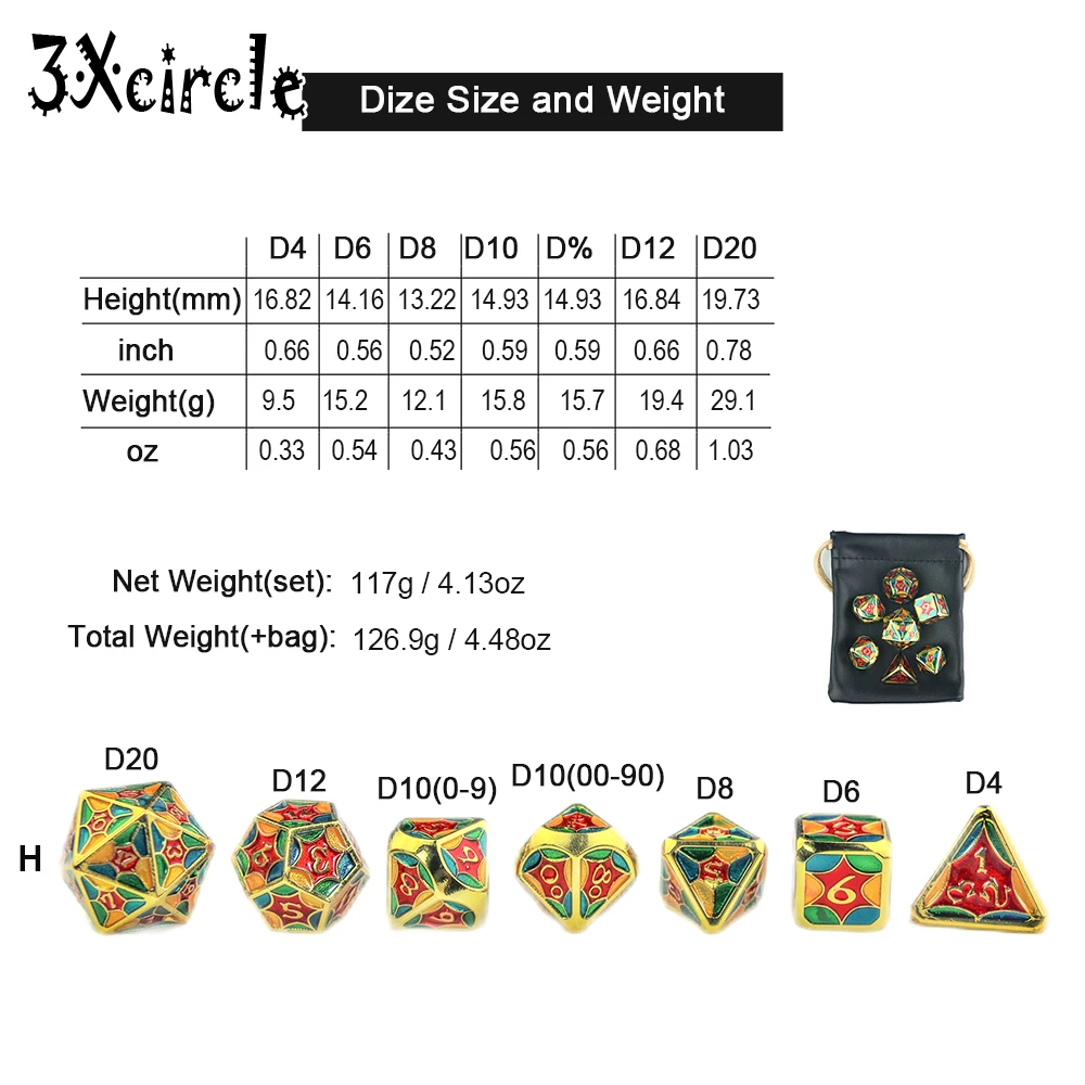 Металлические кости набор многогранных кубиков настольные игры игрушки