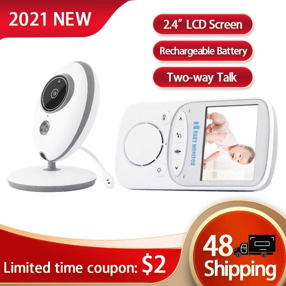 Радионяня VB605 Беспроводная с ЖК дисплеем 2 4 дюйма 24 часа|Радионяни| |