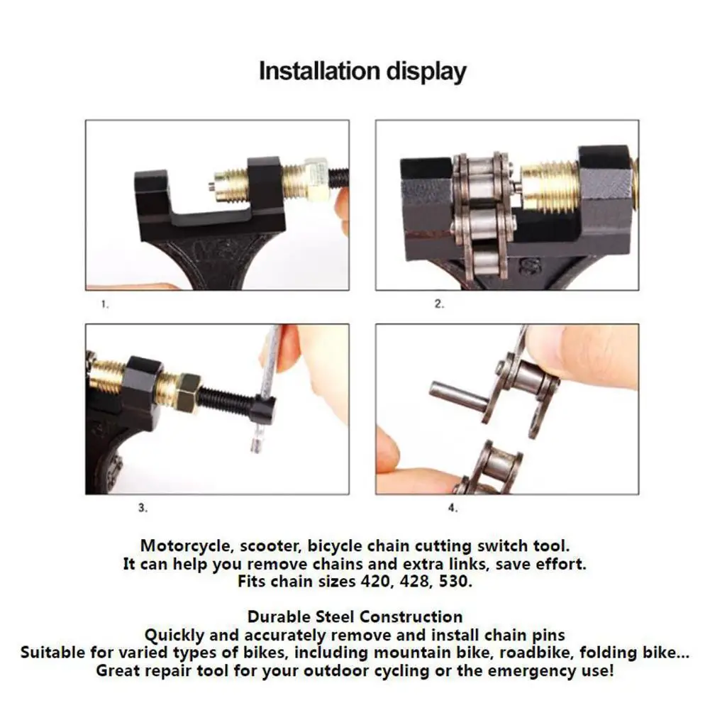 

Motorcycle Chain Breaker Link Removal Splitter Motor Chain Cutter Riveting Tool 420-530 Motorbike Motocross Chain Breaker Tool