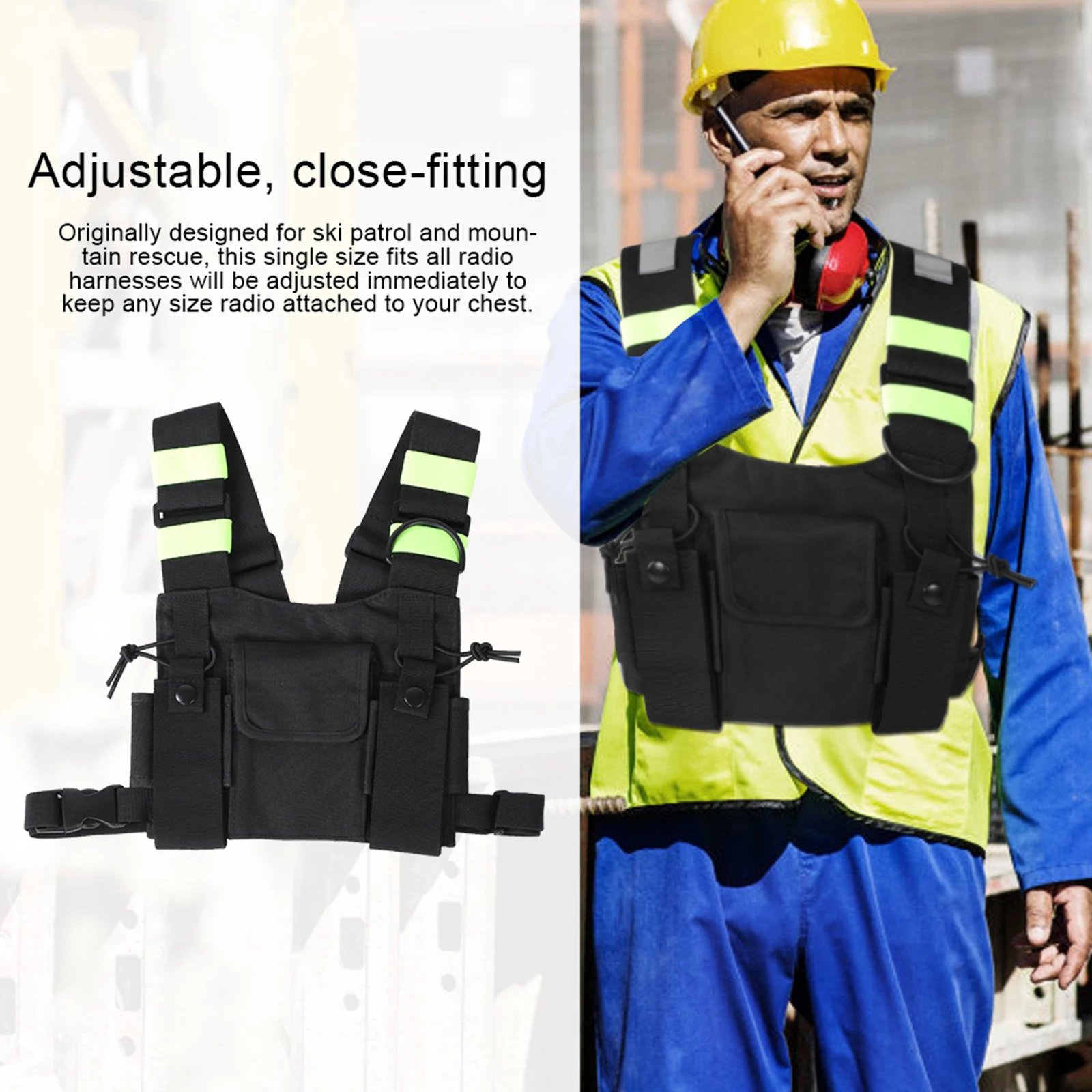 

Radio chest harness Reflective Walkie Talkie Multifunctional Convenient Night running safety Portable design for Walkie Talkie