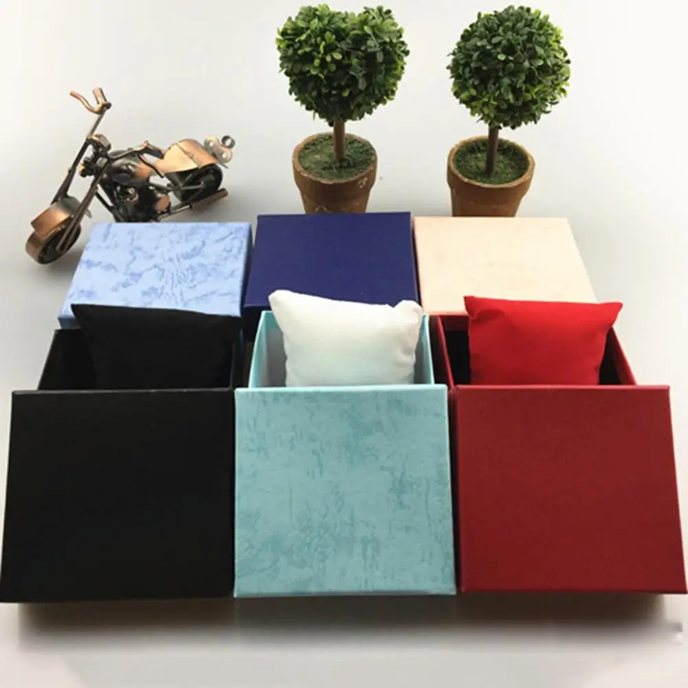 Прямая поставка квадратный картонный чехол для хранения ювелирных часов и