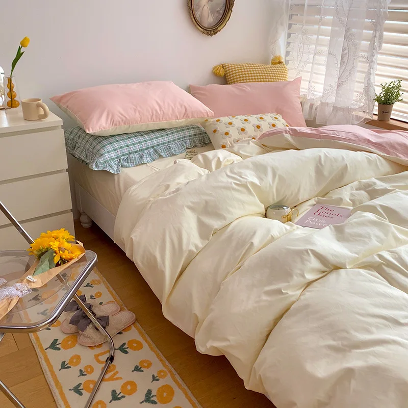 

Комплект постельного белья из промытого хлопка, 4 предмета