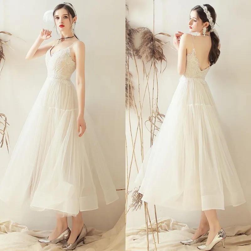 Весенние Короткие свадебные платья 2019 пляжные а силуэта из тюля с открытой