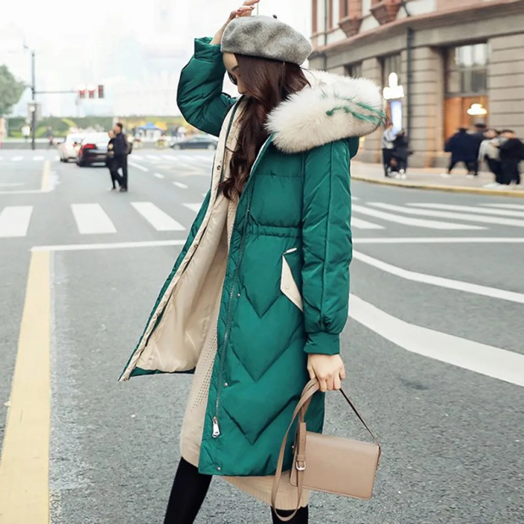 

JAYCOSIN Down Jacket Women 2019 Outerwear Coats Fashion Women Winter Warm Cotton Hooded Winter Long-Sleeved Overcoat L401106