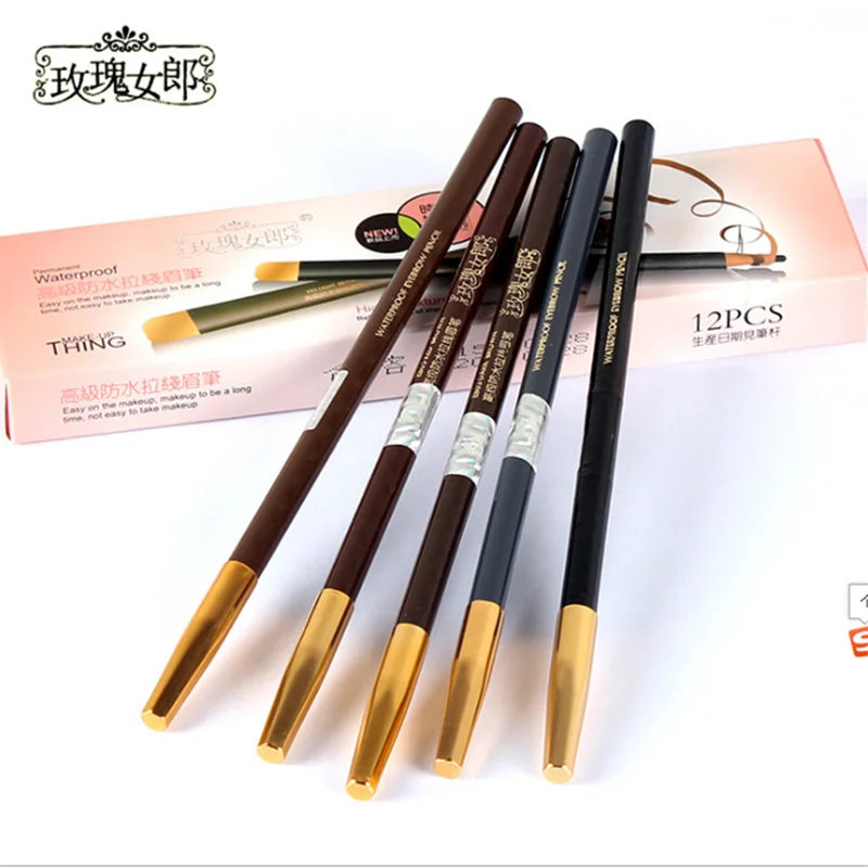 Водостойкий Выдвижной карандаш для бровей с перекрестной каймой|Тени век и