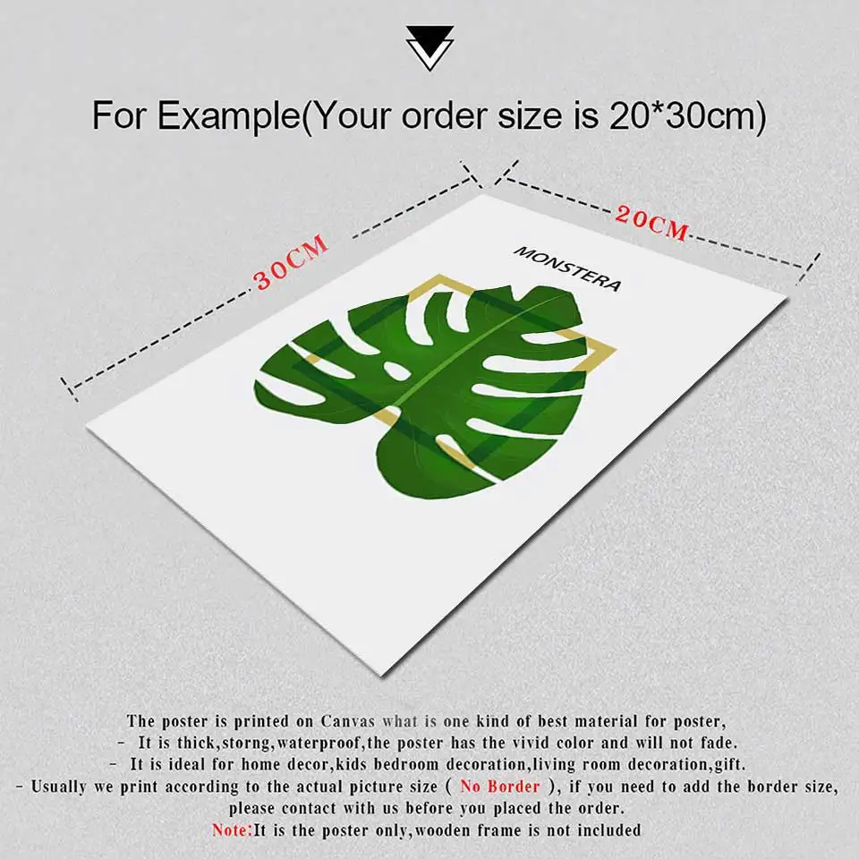 Spain modern Wall Art Painting Print Poster Golden Sun and monstera Green leaf Picture for Living Room home Decoration | Дом и сад