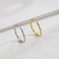 cooltime stainless steel rings women gold color anti allergy smooth simple wedding couple rings bijouterie jewelry accessories