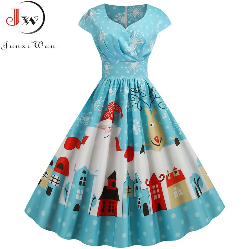 1386-004 S~ 3XL женское рождественское платье праздничные вечерние платья размера плюс с коротким рукавом и v-образным вырезом Элегантное повседневное винтажное зимнее платье - Цвет: 1386-004
