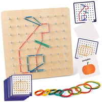montessori toys kids wooden geoboard mathematical manipulative material array block geo board graphical educational toys