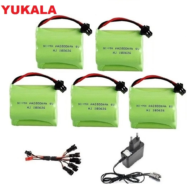 

6v 2800mah High capacity AA Ni-MH rechargeable Battery (SM plug)with charger for RC car RC trucks RC boat 6v 2800 mah
