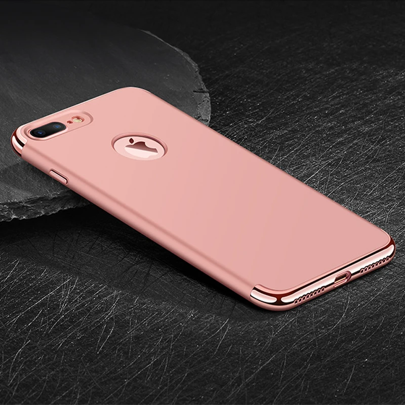 Чехол для iPhone 7 8 Plus, роскошный Ультратонкий жесткий защитный чехол Mofi 3 в 1, черный чехол для задней панели Чехол для iPhone 7 8 Plus