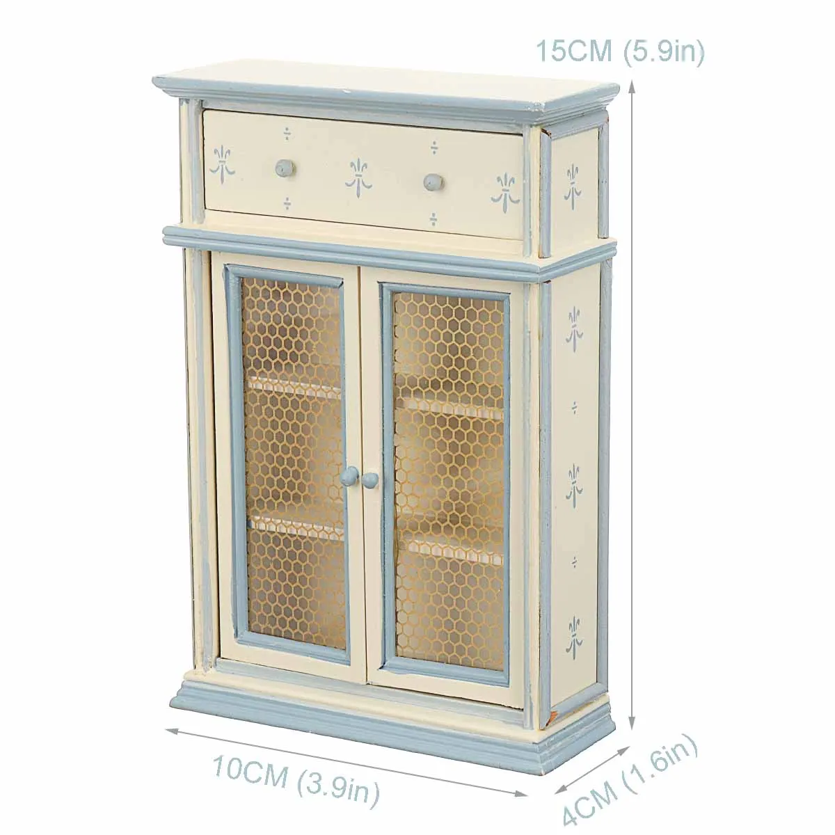 

1:12 Dollhouse Miniature Kitchen Furniture White Cupboards Display Cabinet Children Gift 10X4X15CM