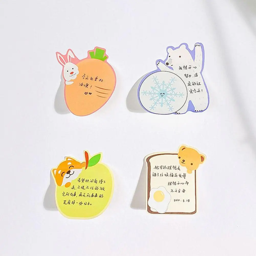 

65Sheets Kawaii Cartoon Sticky Notes Planner Cute Cat Stationery Student Message Memo Dog Sticker Rabbit Notepad Kawaii Pad M1M5