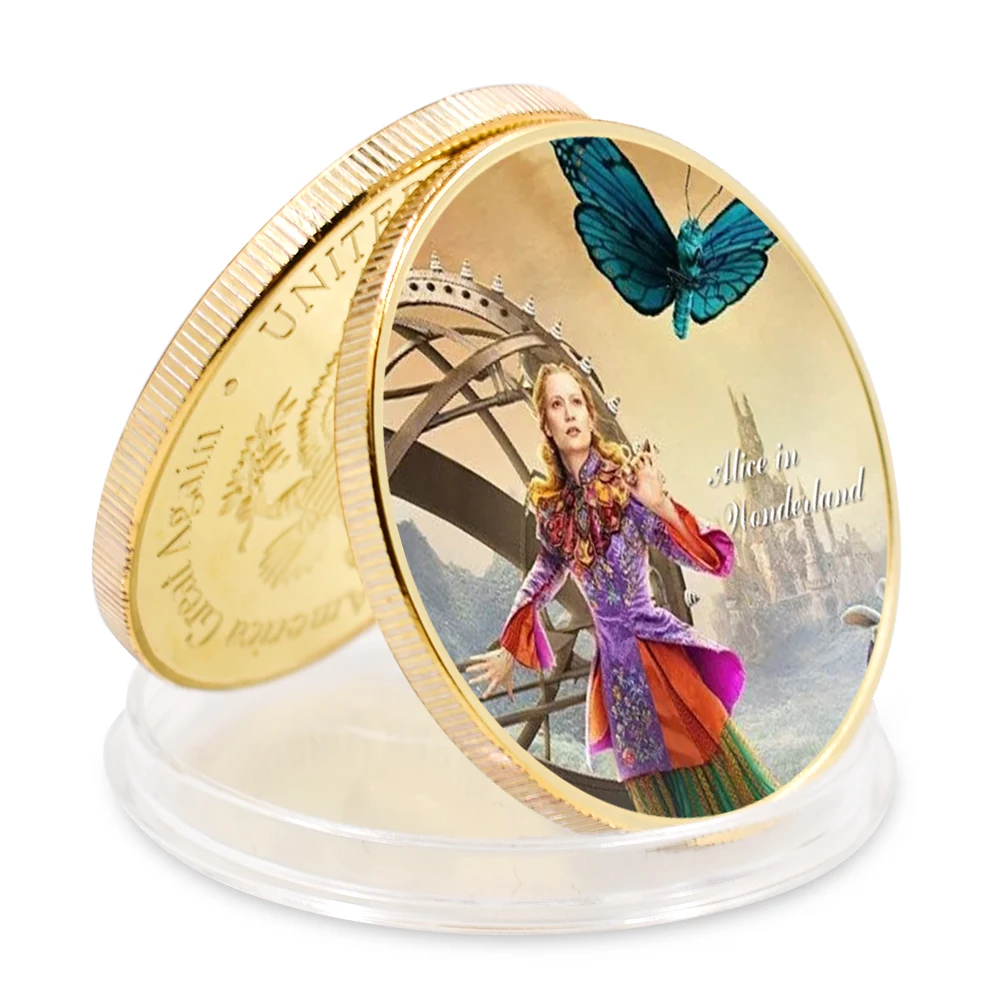 

Alice Sliver Plated Coin Holiday Gift Art Craft Gift Holiday Valentine's Day Present Challenge Coin