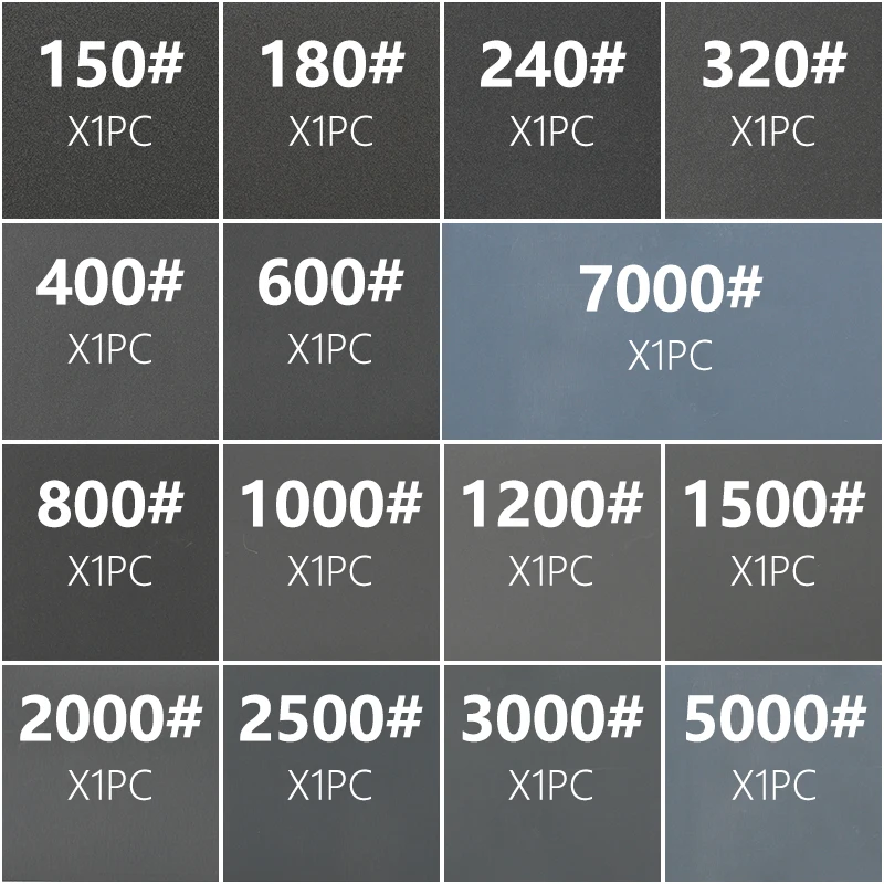Куги 15 шт. Влажная и сухая наждачная бумага набор 150-7000 абразивной для автомобиля
