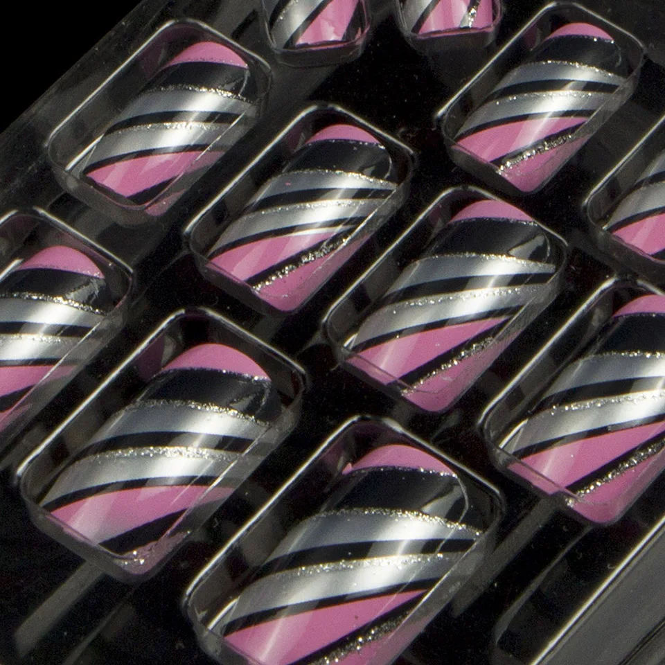 JQ 24 pcs in 1 Box With Nail Glue Tape Press On False Art Tips Full Cover Fake Tip 10 Sizes 3D006 | Красота и здоровье