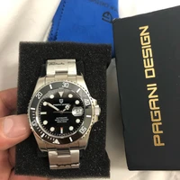pagani design 8215 mens mechanical watch luxury sapphire glass stainless steel automatic watch mens 100m waterproof watch