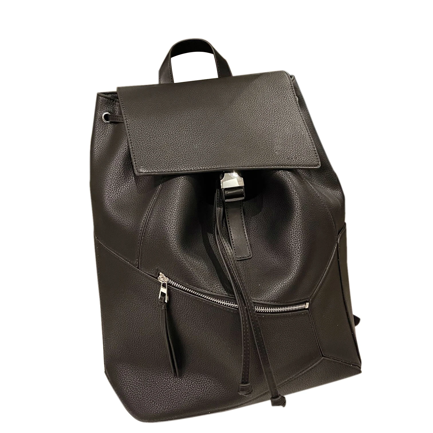 

With logo Casual Simplicity fashion Pure color large capacity High-quality women's bags Portable backpack Genuine Leather