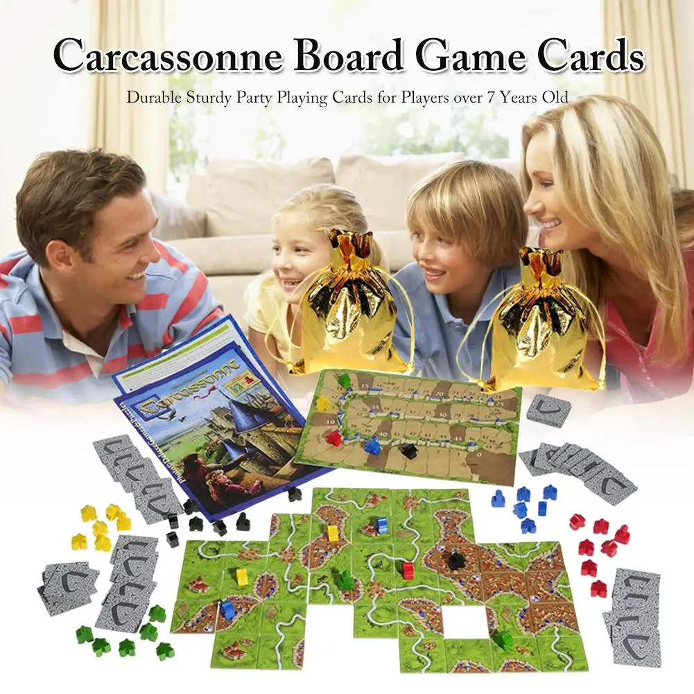 

Carcassonne Board Game Tarot Cards Durable Sturdy Party Playing Card For Player Over 7 Years Old Winter Edition Deck Table Games