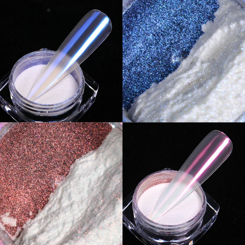 1 коробка Auroras зеркало для дизайна ногтей Блестящий Порошок металлик Черное