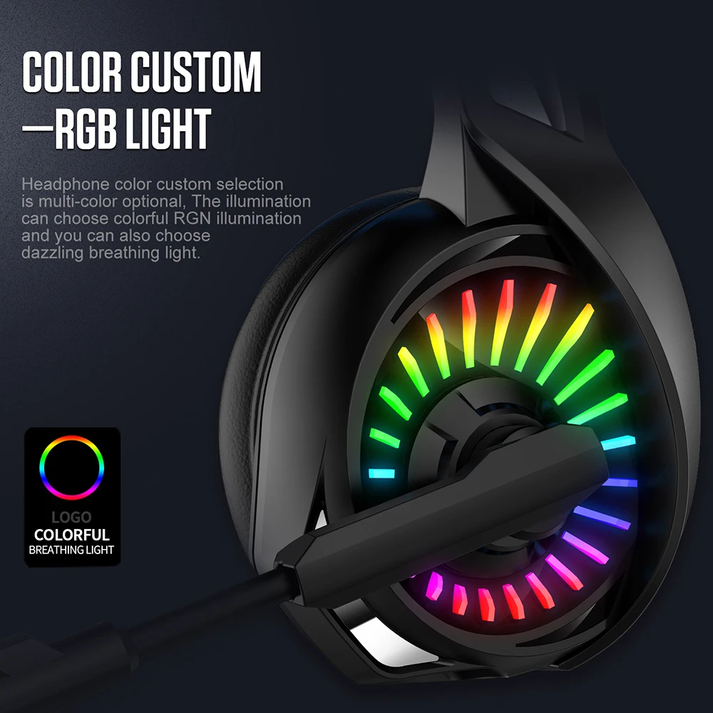 Игровые наушники проводные стерео PS4 гарнитура для xbox с RGB светильник микрофон