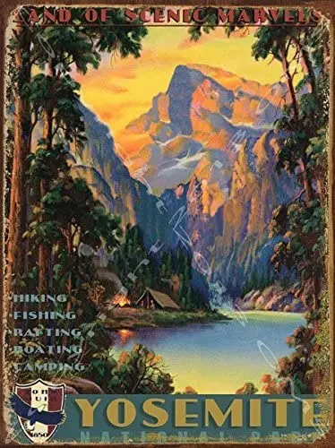 

OMSigns Yosemite National Park Metal Sign: Travel Decor Wall Accent, Vintage Advertising