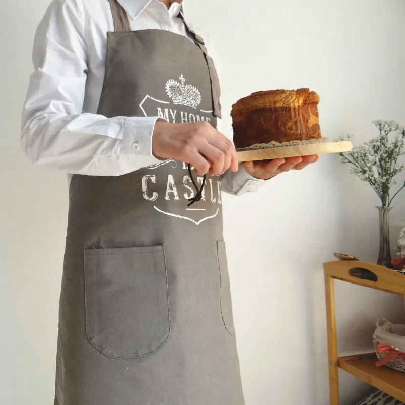 

Letter Printed Home Kitchen Adult Apron Cooking Cotton Canvas Apron Woman Men Chef Waiter Cafe Shop BBQ Hairdresser Aprons
