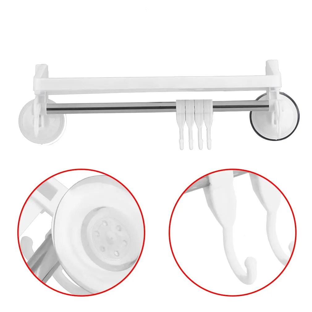 Powerful Suction Bathroom Racks Practical Corner Hanging Storage Towel Rack With Hook Toothbrush Holder Cup Organizer | Дом и сад