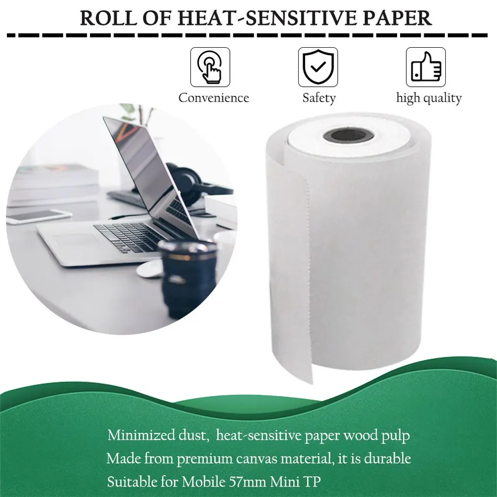 1 рулон без косточек Термочувствительная бумага холст Мобильная Pos машина 57x30 мм