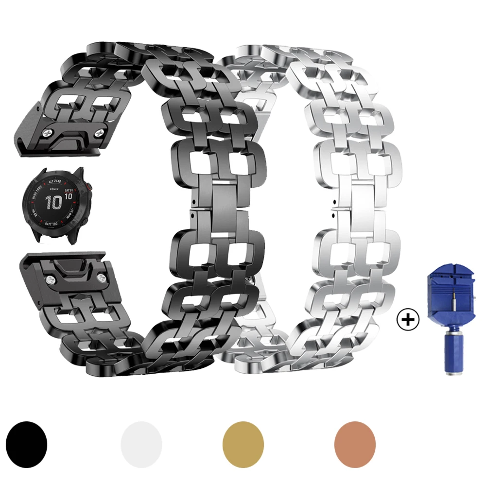 

26MM Stainless Steel Band for Garmin Fenix 5X Plus/6X pro/Fenix 3HR Strap Smart Bracelet Quick Fit Metal Watch for Tactix Delta