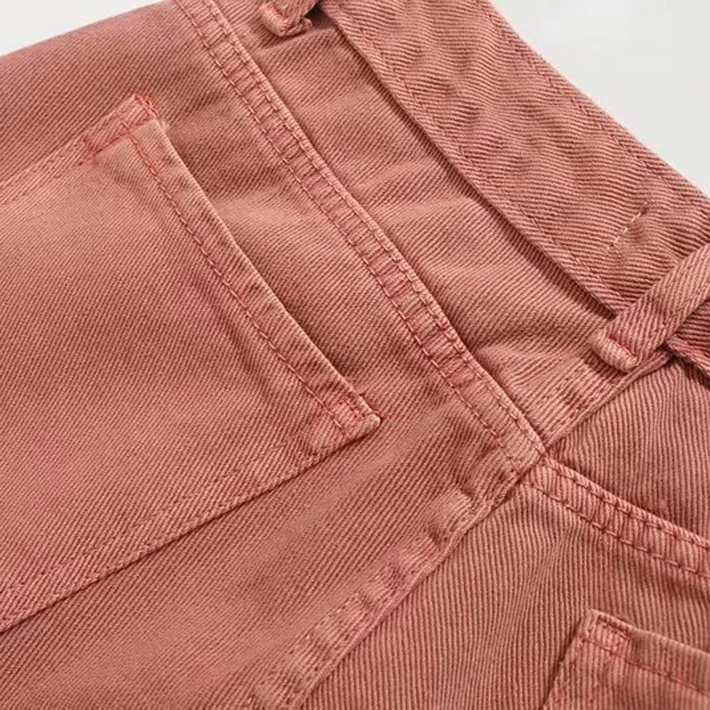 Женские свободные джинсы с высокой талией повседневные однотонные узкие и