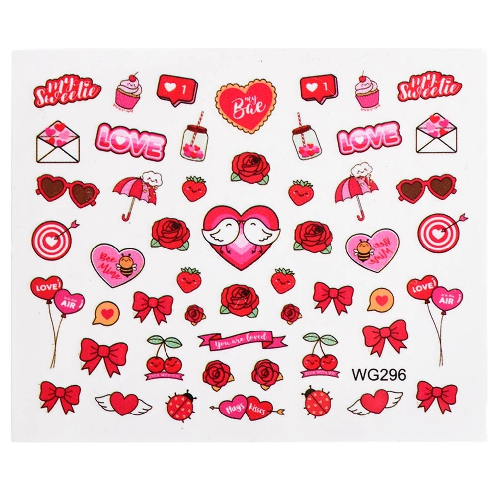 6 2 Pcs/lot Summer Partten Nail Art Sticker Water Decals Lovely Cartoon Food Nail Wraps Slider For Nail Art Tattoo Decoration - Цвет: 6