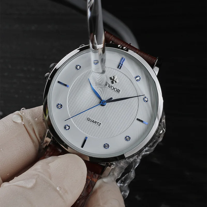 

Clearance Best Selling Men Quartz Wristwatches Luxury Brand Fashion Slim Watch Gift For Men Waterproof Brown Leather Watch