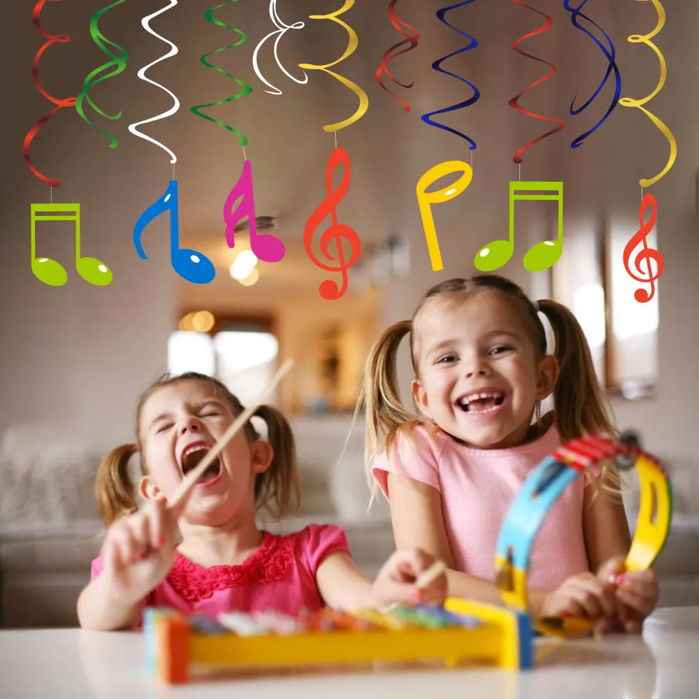 

PVC Spiral With Musical Note Cards Hanging Swirl Music Theme Classroom Decorations Baby Shower Birthday Party Supplies For Home