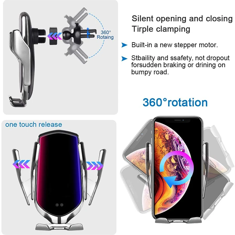 Автоматический датчик R1 автомобильный держатель телефона беспроводные зарядные