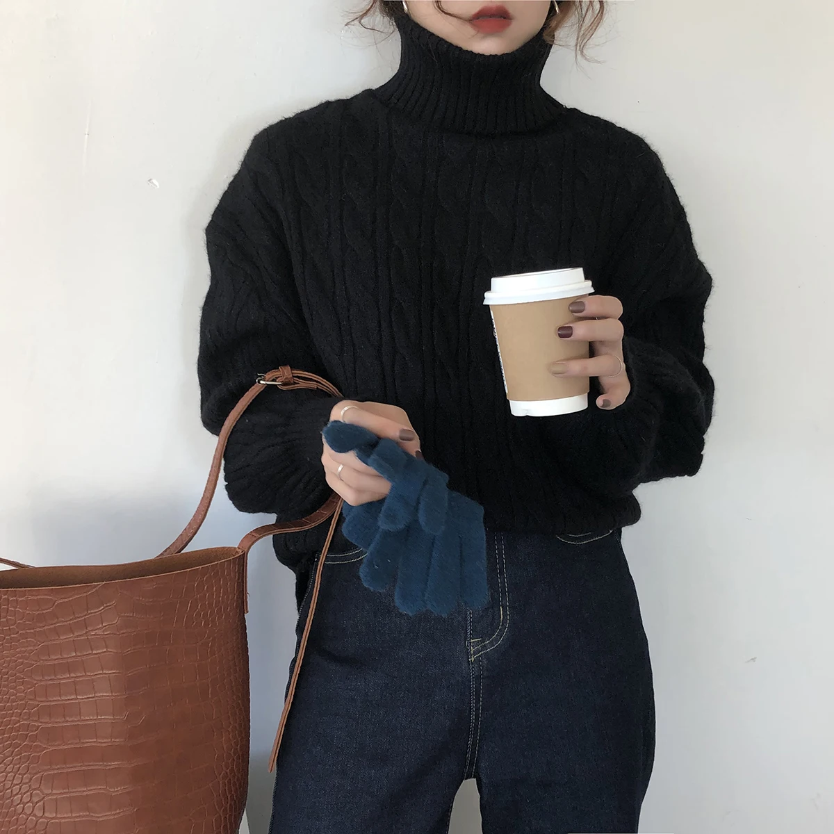 Hzirip Warm Sweaters Women 2020 New OL Long Sleeve Knitted Jumpers Pullovers Women's Jumper Turtleneck Sweater Female | Женская