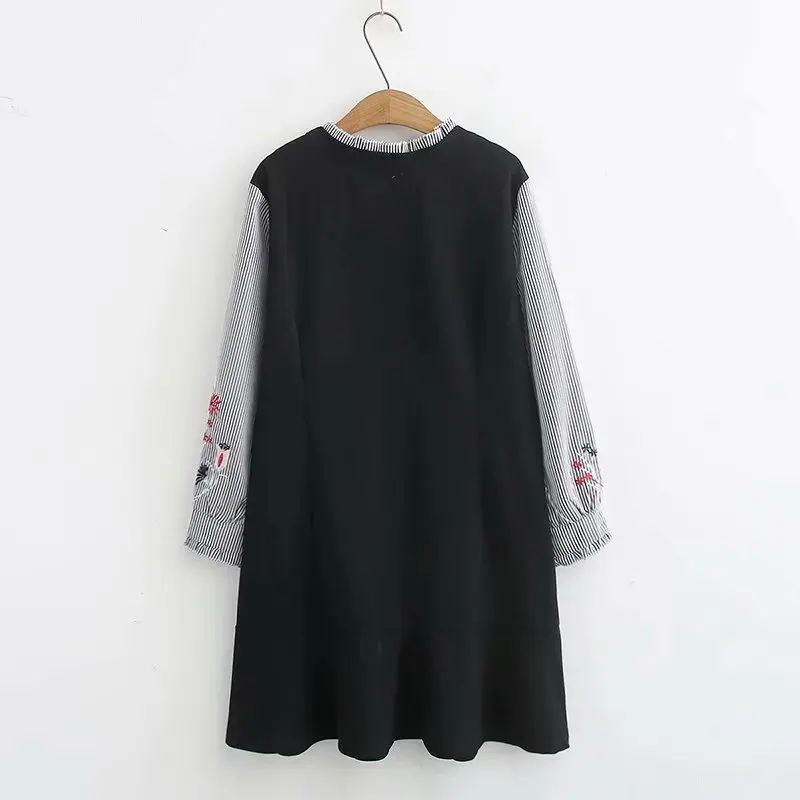 Повседневные платья размера плюс осень 2019 женское модное свободное платье с