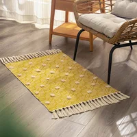 Japanese Carpets for Bed Room Non-slip Antifouling  Floor Mat Tassel Woven Carpet For Living Room Bedroom Parlor Door Decor
