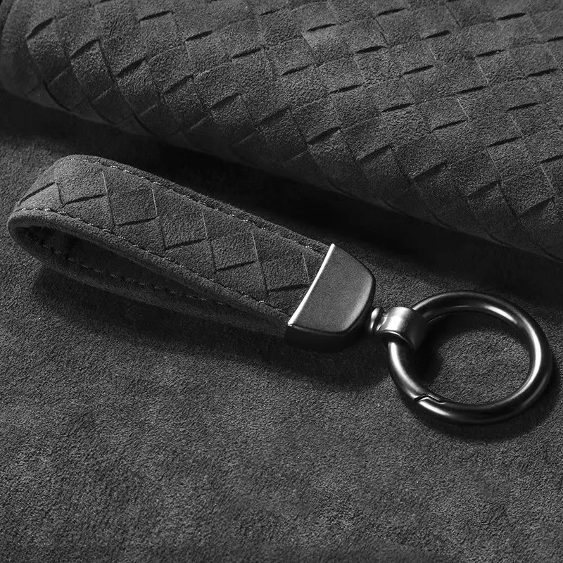 

High-Grade Suede Leather Car Key Chain Luxury Key Rings Holder Buckle Alcantara Bag Pendant Charms Best Gift for Christmas Xmas