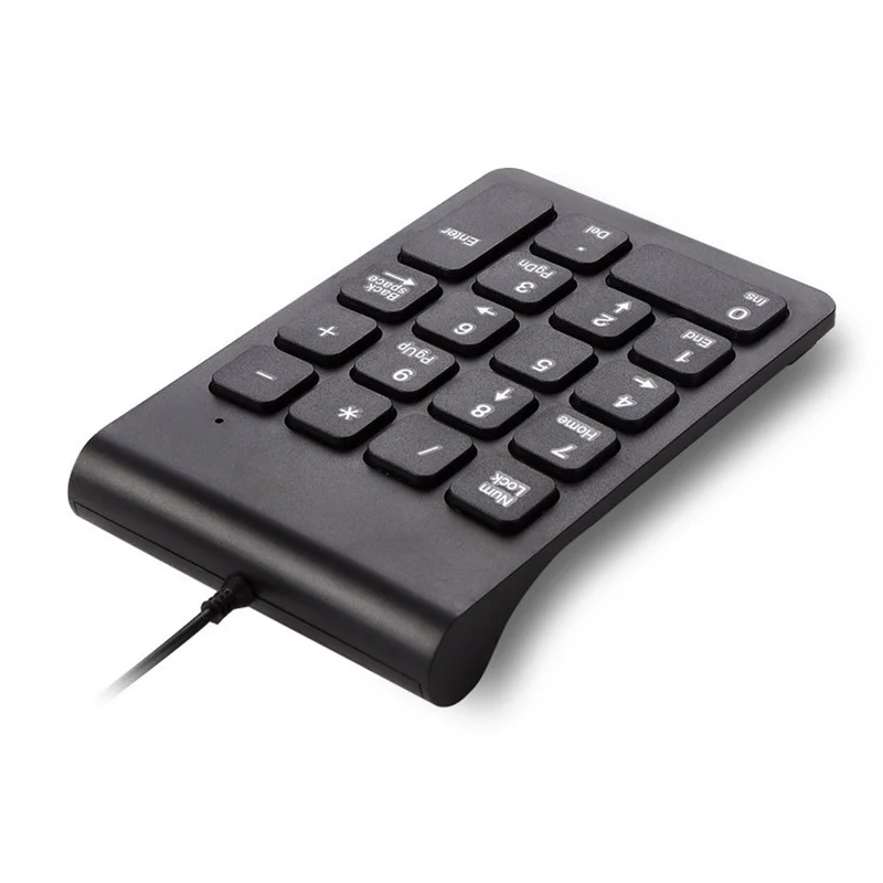 

Wired Keyboard Small Number Keys Portable Tablet Computer Home Business Keyboard 18 Key Silent Mini Accounting Input Black