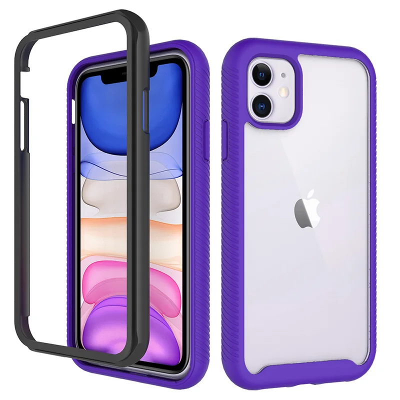 Противоударный Гибридный армированный чехол для iPhone 11 12 Pro XR XS Max 8 7 Plus Жесткий