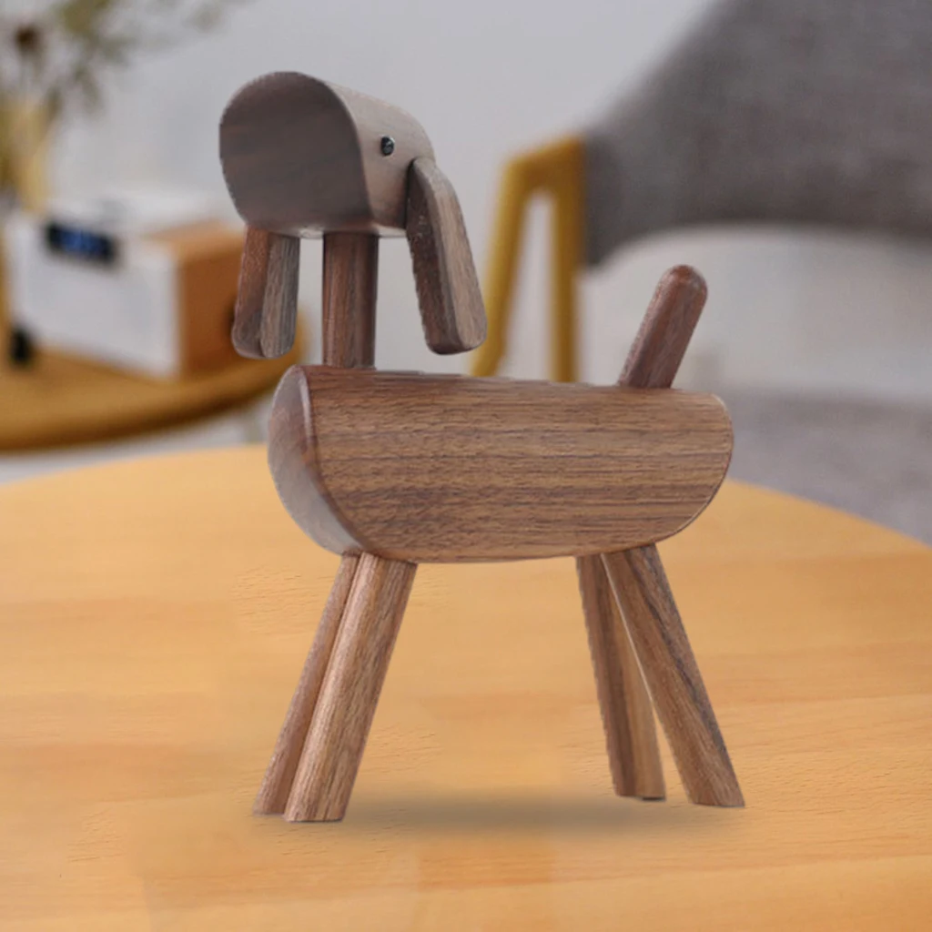 Деревянная Статуэтка собаки статуэтка для домашнего декора щенок влюбленных