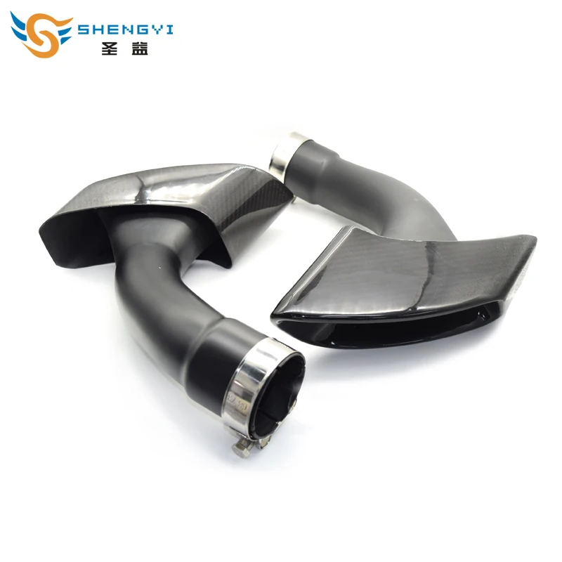 Черная выхлопная труба из углеродного волокна 1 пара глушитель наконечник задние