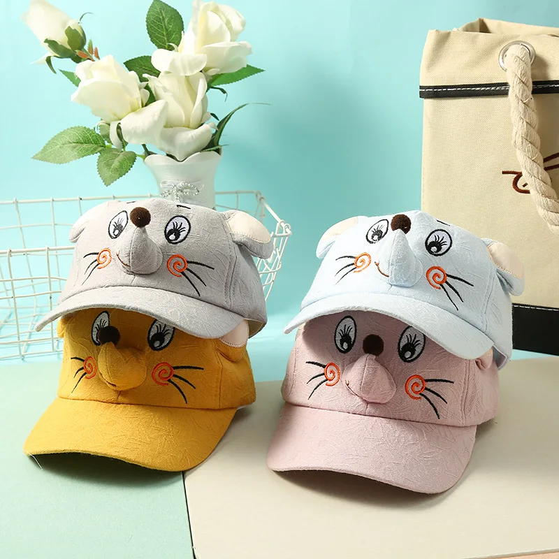 Детская бейсбольная кепка с мультяшным принтом Кепка вышивкой мыши весна лето