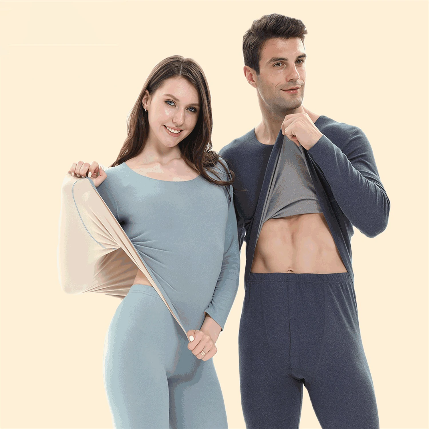 

Women/Men Thermal Underwear Sets 2 Pieces Winter Clothing Insulated Leggings Pajamas Thermo Long Johns Ropa Termica Heated Suit